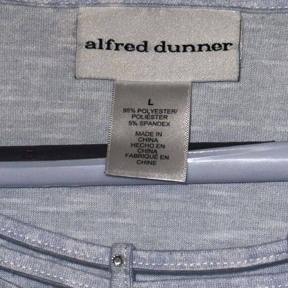 Alfred Dunner Heather Blue Swimming Turtle 3/4 Sleeves Top Ladies Size Large - Picture 2 of 11